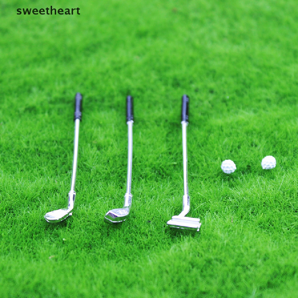 1 Bộ Gậy Đánh Golf Mini Tỉ Lệ 1: 12 Kèm Bóng Trang Trí Nhà Búp Bê / Vườn Nhà Mới