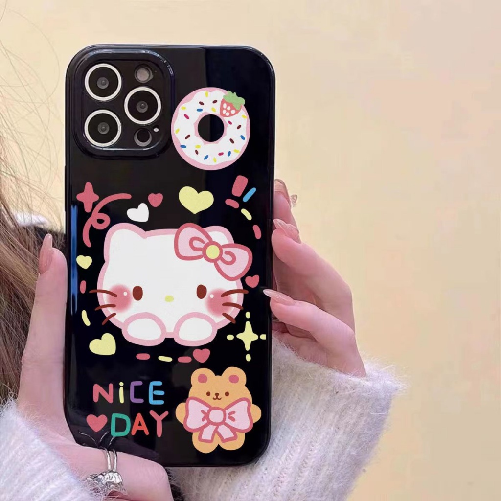 Ốp Điện Thoại Cứng In Hoạt Hình Hello Kitty Cho Iphone 11promax 8plus xs xr xsmax 12pro 12 11 13Promax 14 7 / 8p