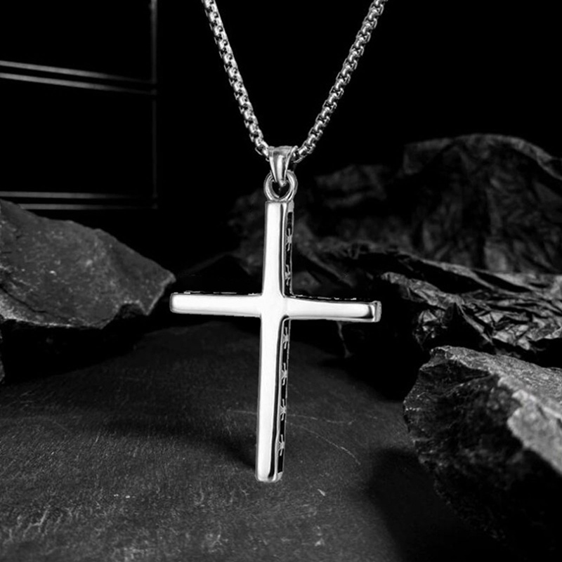 Vòng cổ Kim Loại Mặt Thánh Giá Màu Sắc Đơn Giản Cho Cặp Đôi