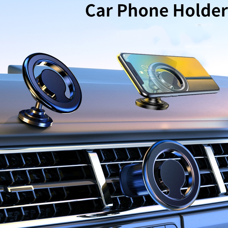 Giá Đỡ Điện Thoại Hình Tròn Có Nam Châm Hít Gắn Xe Hơi Tiện Dụng