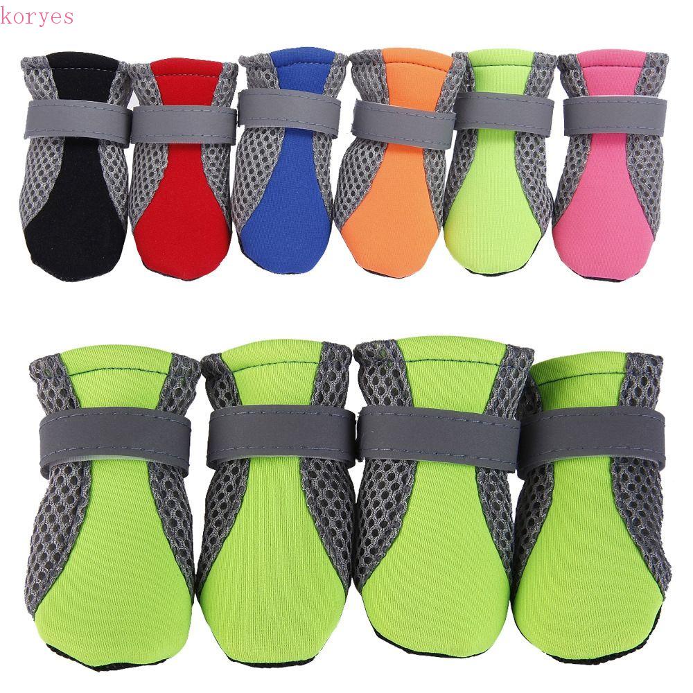 Giày Bốt Lưới Đi Mưa Họa Tiết Kẻ Sọc Phản Quang An Toàn Có Thể Tái Sử Dụng Cho Chó Poodle Yorkshire