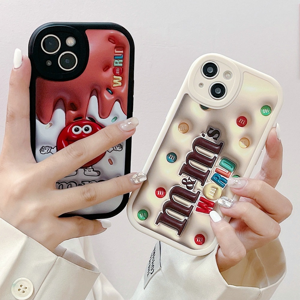 St| Đối với Realme 5 5i 5S 6i 6 7 7i 8 Pro 8i C1 C3 C11 C12 C15 C17 C20 C21 C25 C25S C35 C55 Narzo 20 30A 50 50A Prime U1 2 Pro Motify Soft Couple có màu Chocolate M Beans Trường hợp hiệu ứng trực quan 3D