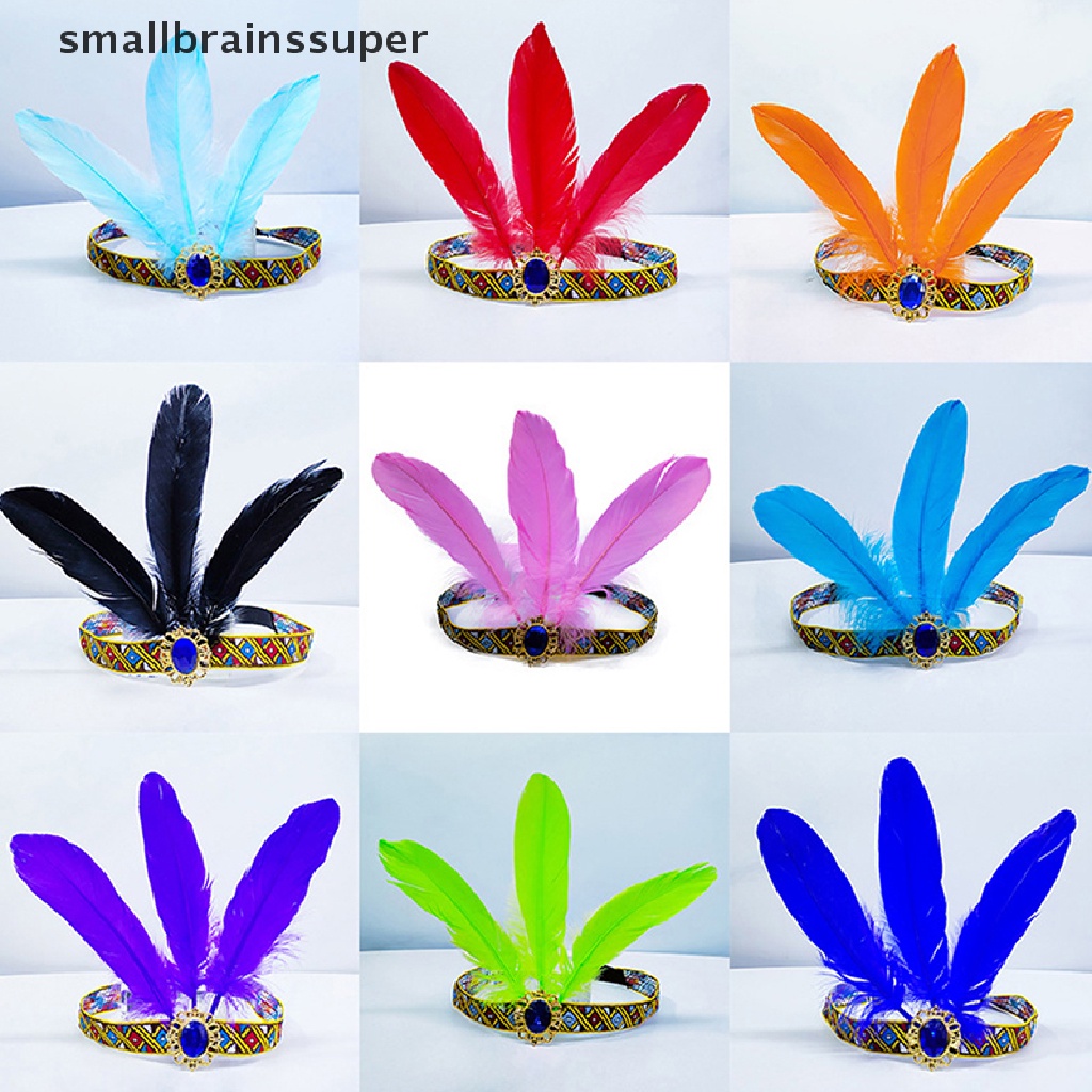 Băng Đô Cài Tóc Đính Lông Vũ Phong Cách Bohemian Ấn Độ