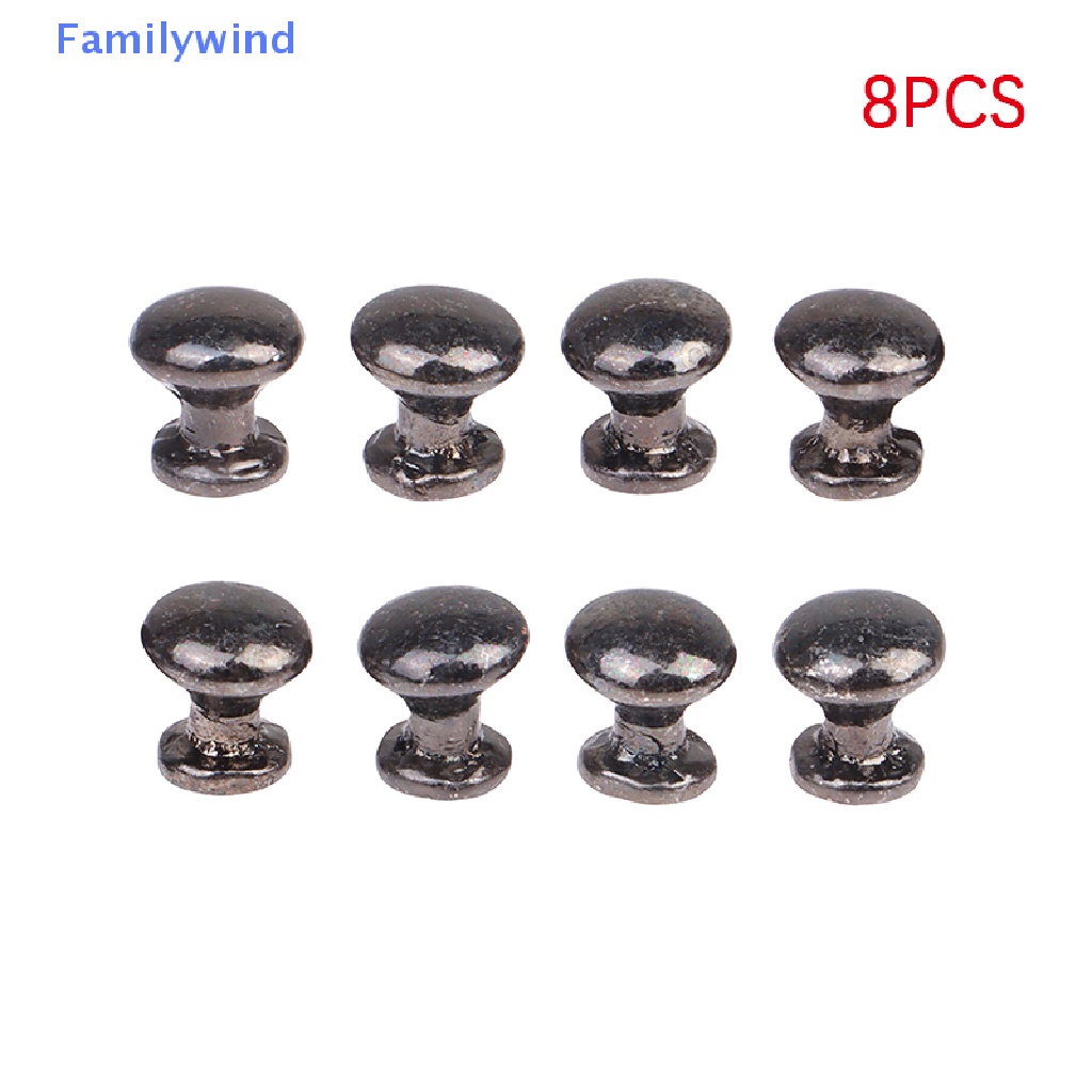 Set 8 Tay Nắm Cửa / Ngăn Kéo Tủ Hình Tròn Trang Trí Nhà Búp Bê Tỉ Lệ 1: 12