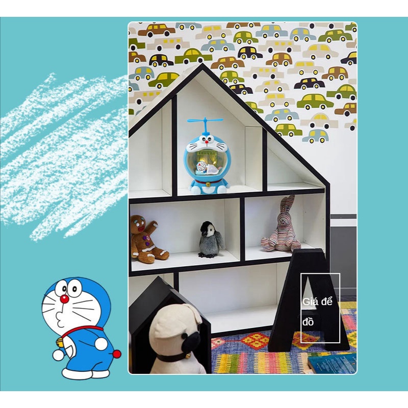 Ống Heo Tiết Kiệm Hình Doraemon Chất Liệu Resin