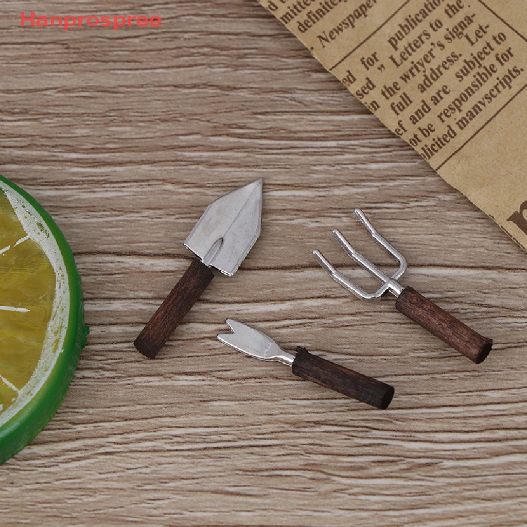 Bộ 3 Dụng Cụ Làm Vườn Mini Tỉ Lệ 1: 12 Trang Trí Nhà Búp Bê