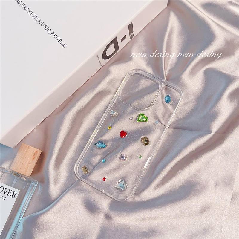 Ốp Điện Thoại Silicon Mềm Trong Suốt Đính Kim Cương Sang Trọng Cho iPhone 14 13 12 11 Pro MAX + X XS MAX XR 7 8 + SE 2022 2020