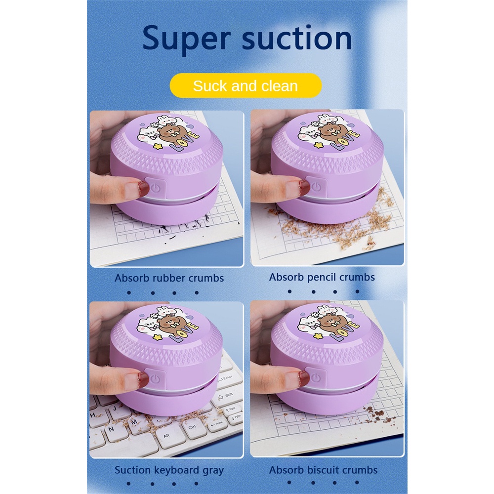 Máy Hút Bụi Để Bàn Nhỏ Mini Hình Hoạt Hình Máy Hút Bụi Điện Máy Hút Bụi Bút Chì Phế Liệu Máy Hút Bụi Để Bàn Siêu Hút cyn