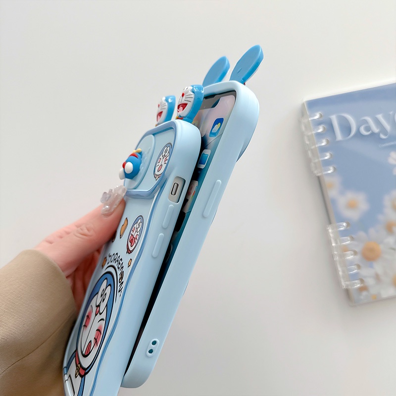 Ốp Điện Thoại TPU Dẻo Họa Tiết Doremon 3D Dễ Thương Cho iPhone 14 13 12 Pro Max Plus 11