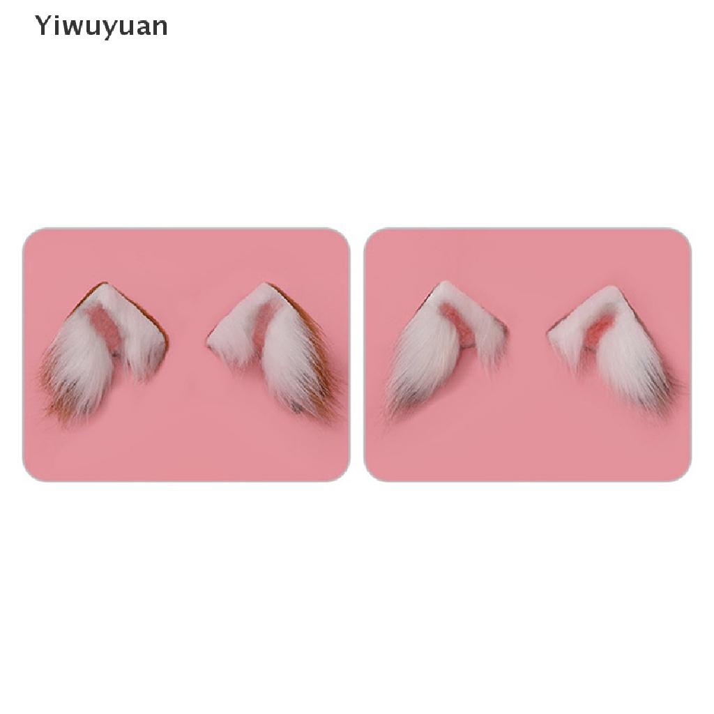 < Yiwuyuan > Kẹp Tóc Tai Mèo Phối Lông Hóa Trang Lolita
