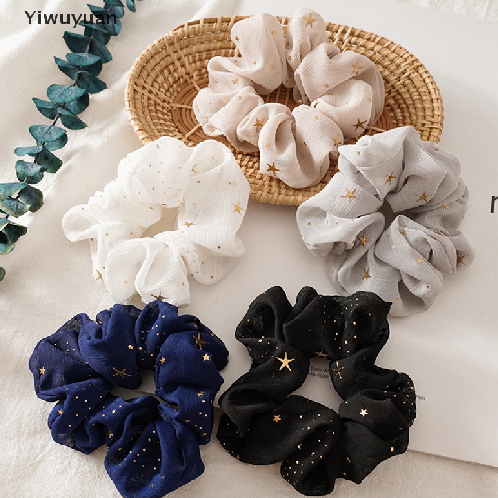 &lt; Yiwuyuan &gt; Dây Buộc Tóc Cao Su Co Giãn In Họa Tiết Sáng Ngọt Ngào Cho Nữ Giảm Giá