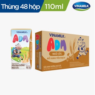 2 Thùng Sữa dinh dưỡng ngũ cốc lúa mạch Vinamilk ADM Hộp 110ml -48 hộp/Thùng