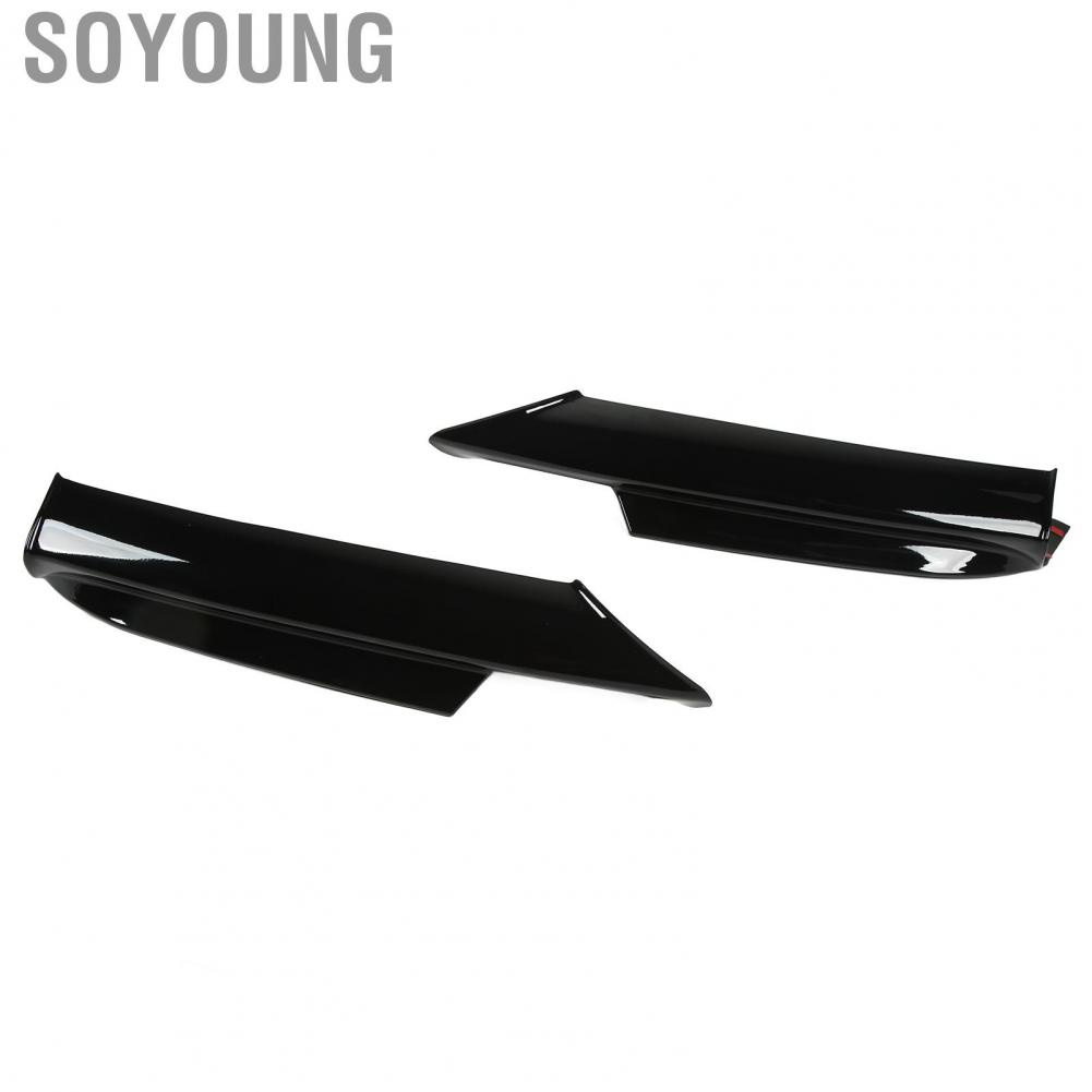 Soyoung Front Bumper Lip Splitter  Spoiler Rounded Edges Bright Black High Temperature Resistant for Vehicle