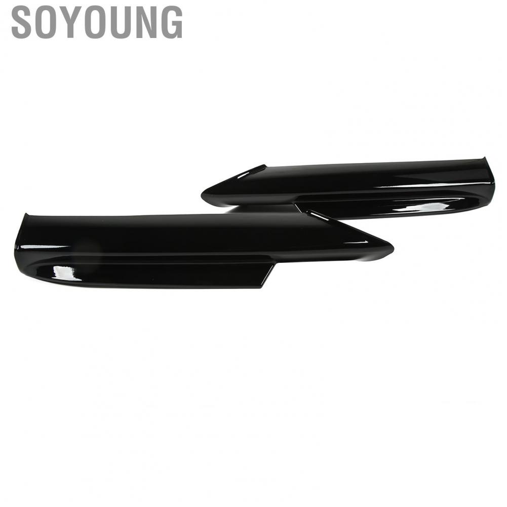 Soyoung Front Bumper Lip Splitter  Spoiler Rounded Edges Bright Black High Temperature Resistant for Vehicle