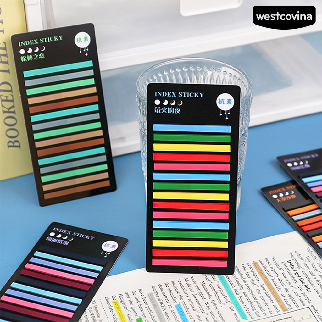 [COD]♪1 Túi Giấy Ghi Chú Màu Huỳnh Quang Trong Suốt Chống Nước Tự Dính Có Thể Tháo Rời Cho Học Sinh