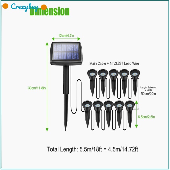 Cr Đèn Led 500mah 10 Trong 1 Sử Dụng Năng Lượng Mặt Trời