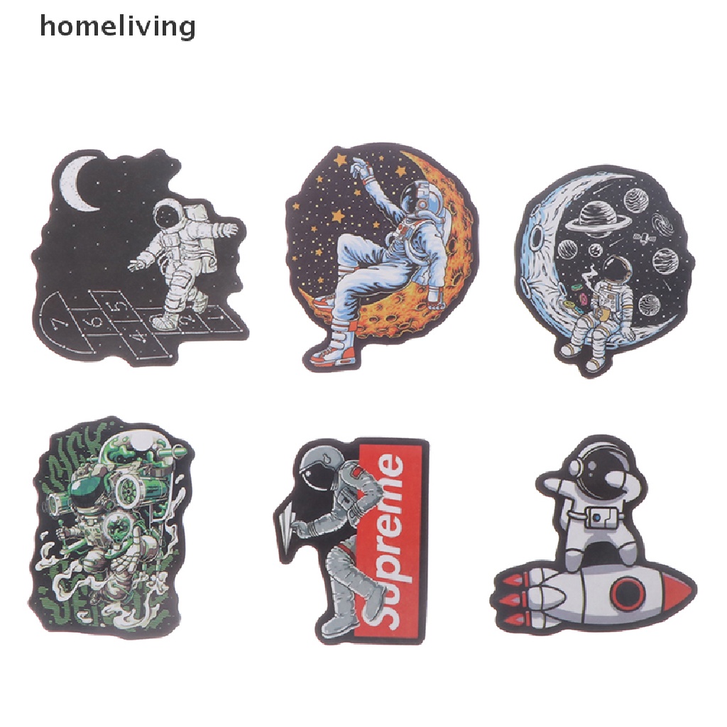 Bộ 50 Miếng Dán Họa Tiết Phi Hành Gia Hoạt Hình Trang Trí Ván Trượt DIY