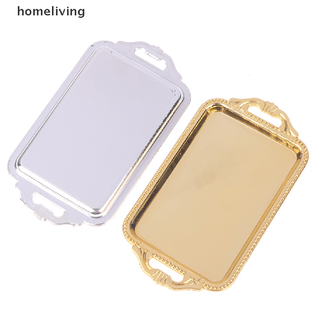 Bộ 2 Khay Trà Mini Bằng Nhựa Dùng Trang Trí Nhà Búp Bê