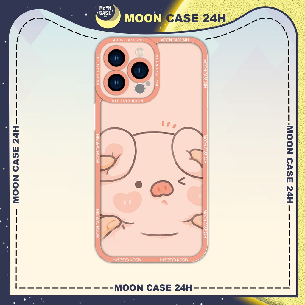 Ốp lưng iphone MOON CASE 24H Họa Tiết Heo Mũm Mĩm ip 8/x/xs/xsmax/11/12/13/14pro/plus/promax