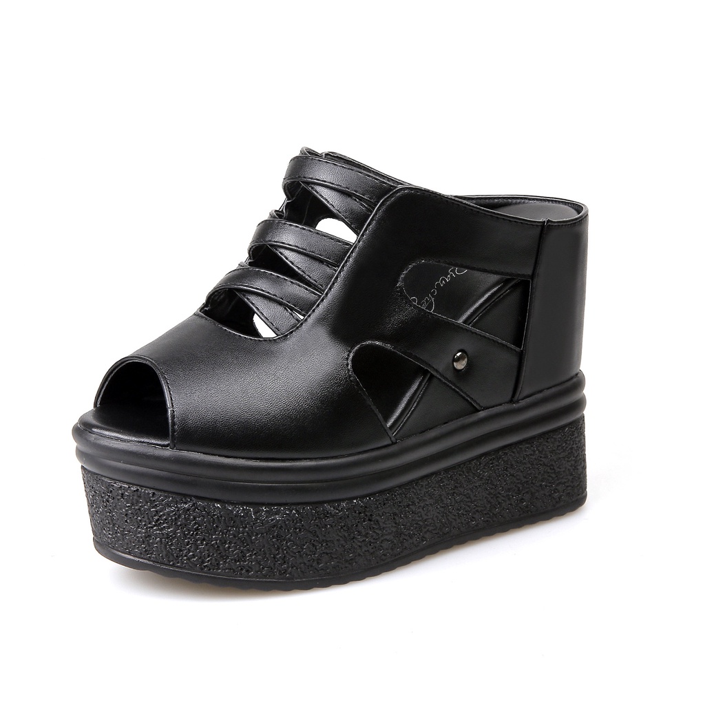 Sandal Đế Xuồng 12cm Hở Ngón Thiết Kế Mới Thời Trang Mùa Hè Dành Cho Nữ