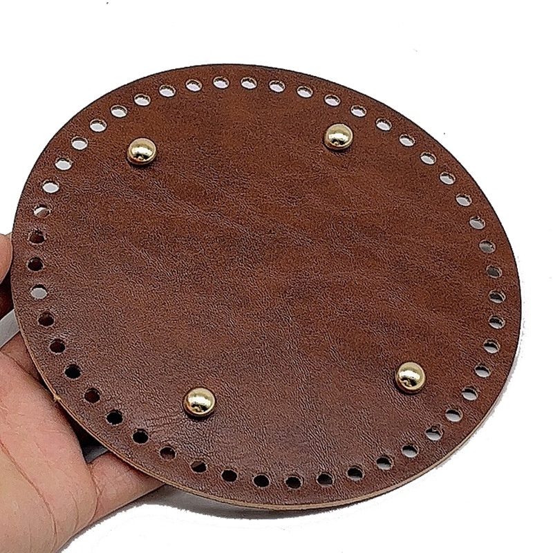 Túi Xách Da PU Màu Trơn Hình Bầu Dục Chống Mài Mòn DIY