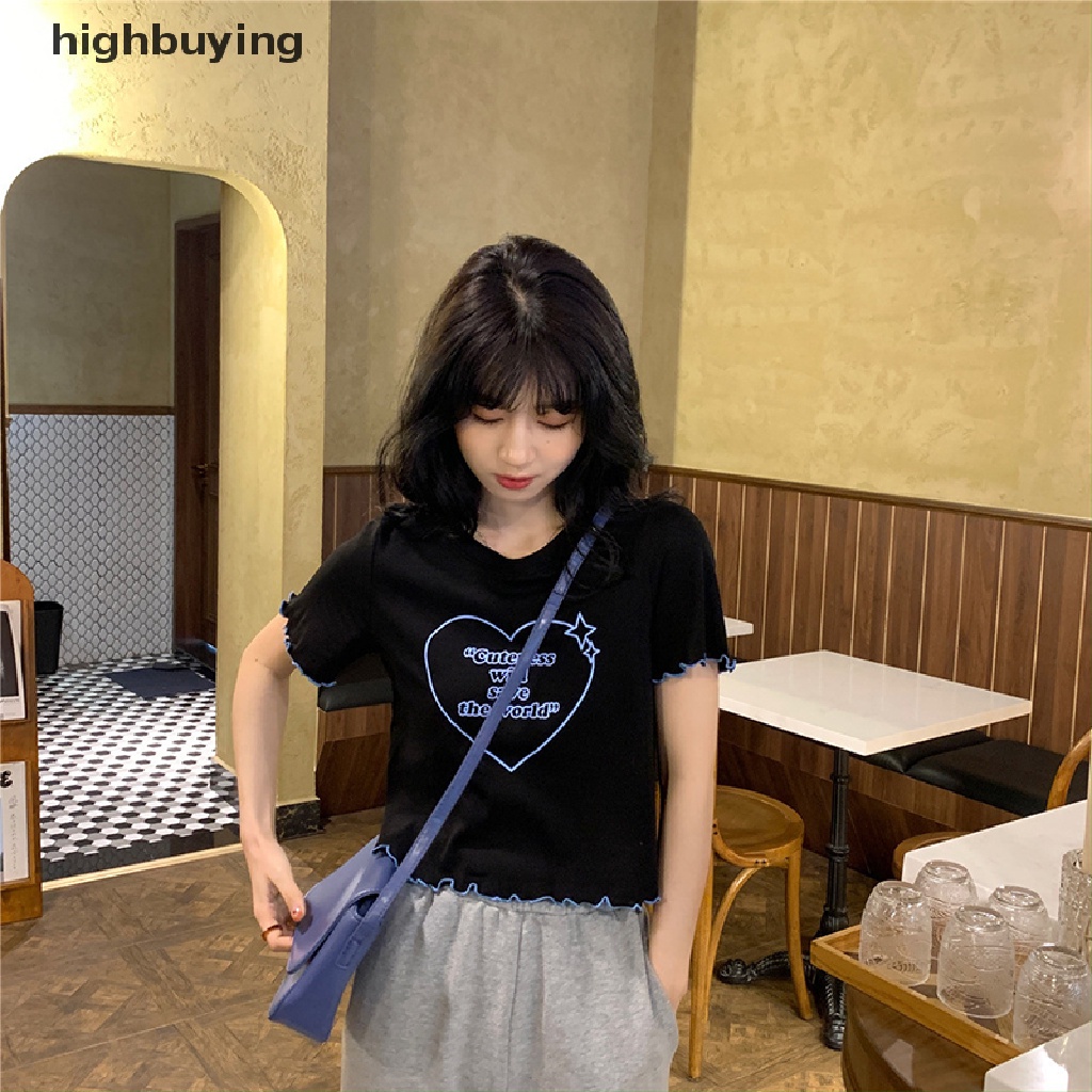 Áo Thun Lửng Ngắn Tay Cổ Tròn In Họa Tiết Belle Thời Trang Mùa Hè Cho Nữ