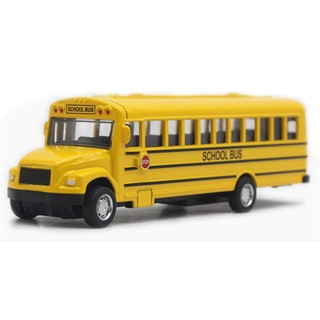 Yellow Alloy Pull Back School Bus Model Collection Vehicle Children Car Toy