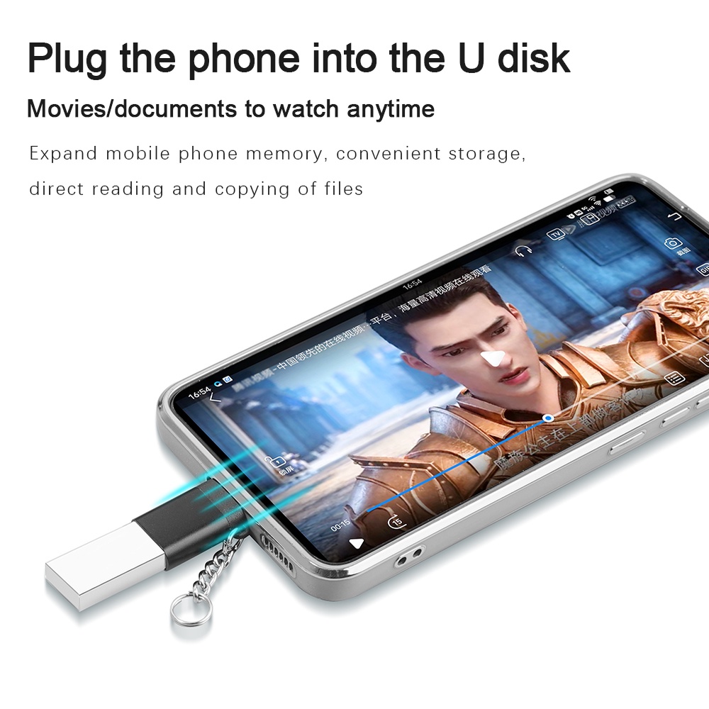 Bộ Chuyển Đổi OTG Type C Sang USB 3.0 Mạ Điện Kèm Móc Khóa Tiện Dụng Cho Điện Thoại / Laptop