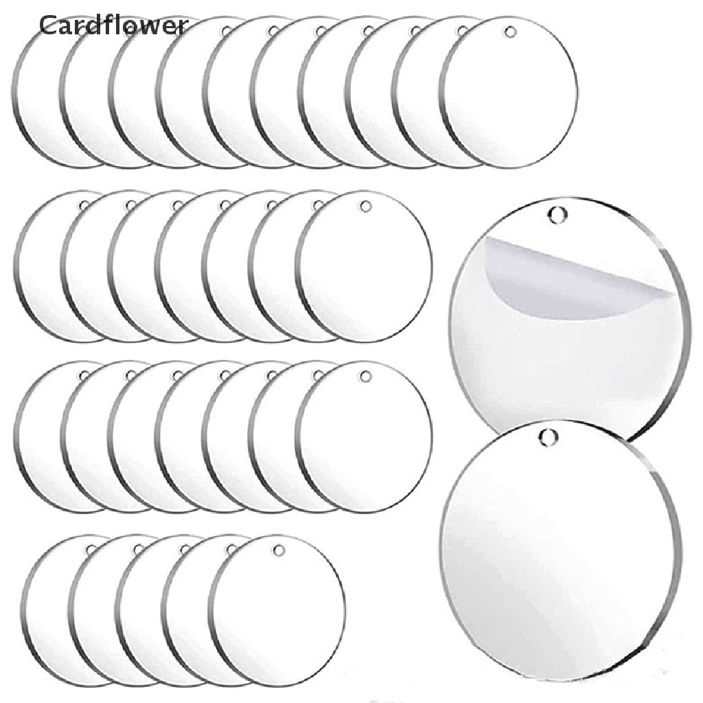 Bộ 50 Móc Khóa Tròn Bằng Acrylic Trong Suốt