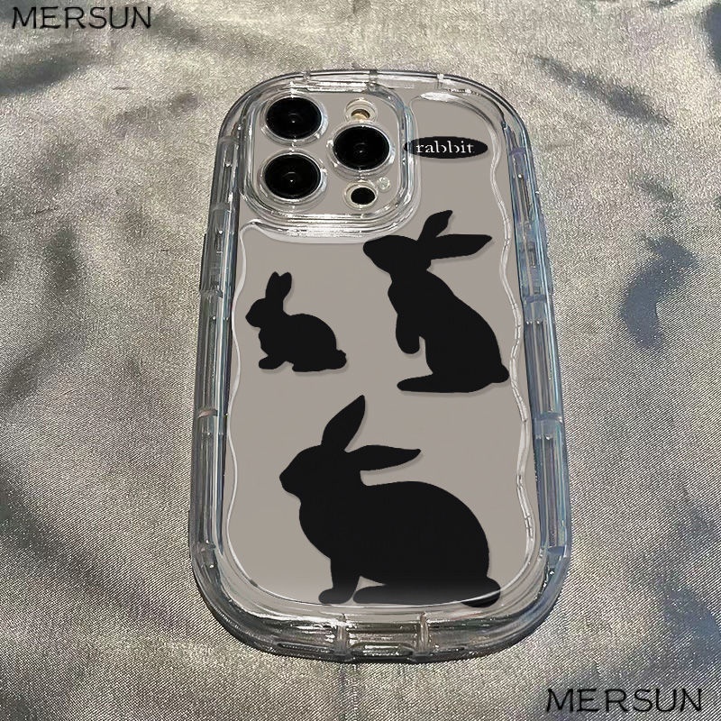 ✅Ốp Điện Thoại Mềm Trong Suốt Chống Sốc Hình Thỏ Đen Cho Iphone 712xr 11iPhone14 Xsmax 8p 13
