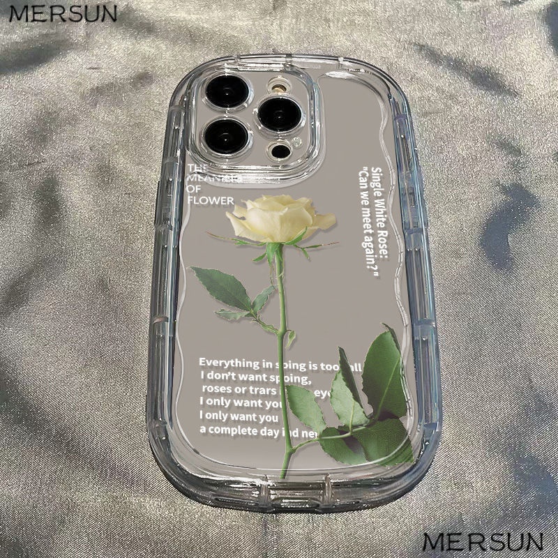 ✅Ốp Điện Thoại Dẻo Trong Suốt Họa Tiết Hoa Hồng Trắng Sang Trọng Chống Sốc Cho iPhone1411 / 13 xr78p / promax12xs D6QR