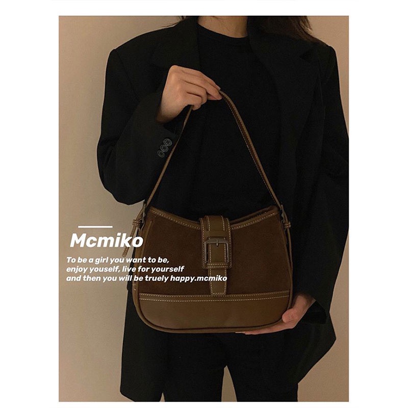 MISCHA Túi Xách Da pu Mềm Phong Cách retro Thời Trang Cho Nữ