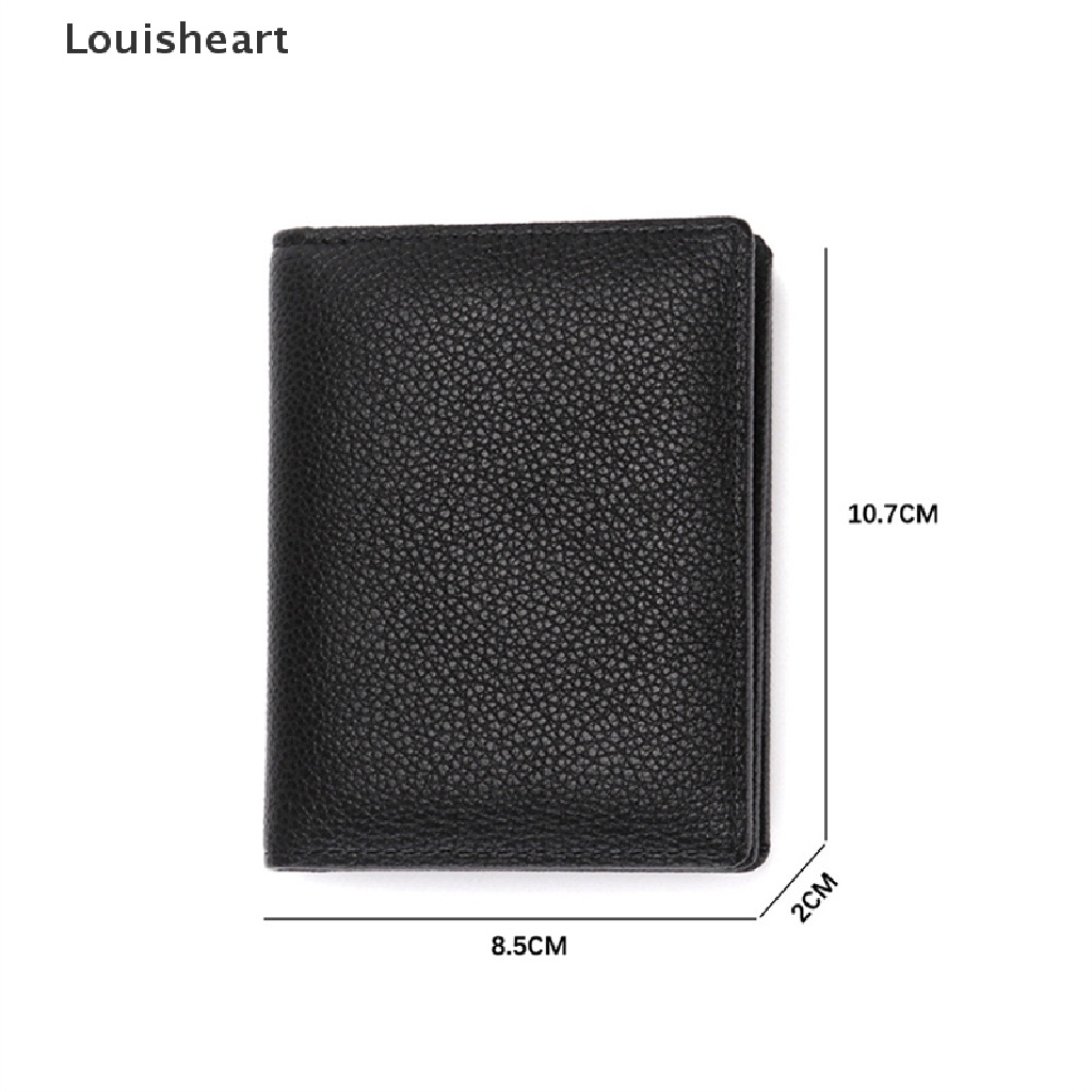 Ví Louisheart Da Pu Mini Màu Trơn Đựng Tiền / Thẻ Tiện Dụng Cho Nam