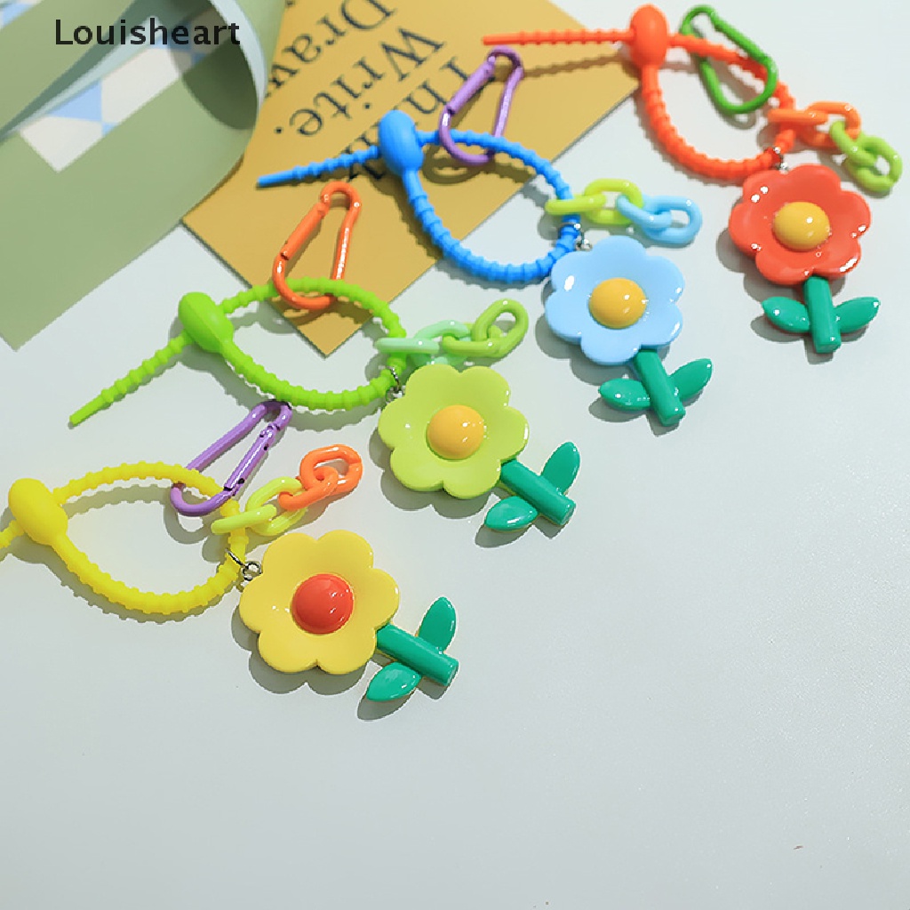 Louisheart Móc Khóa Xe Hơi Họa Tiết Hoa Màu Kẹo Ngọt Ngào TFG