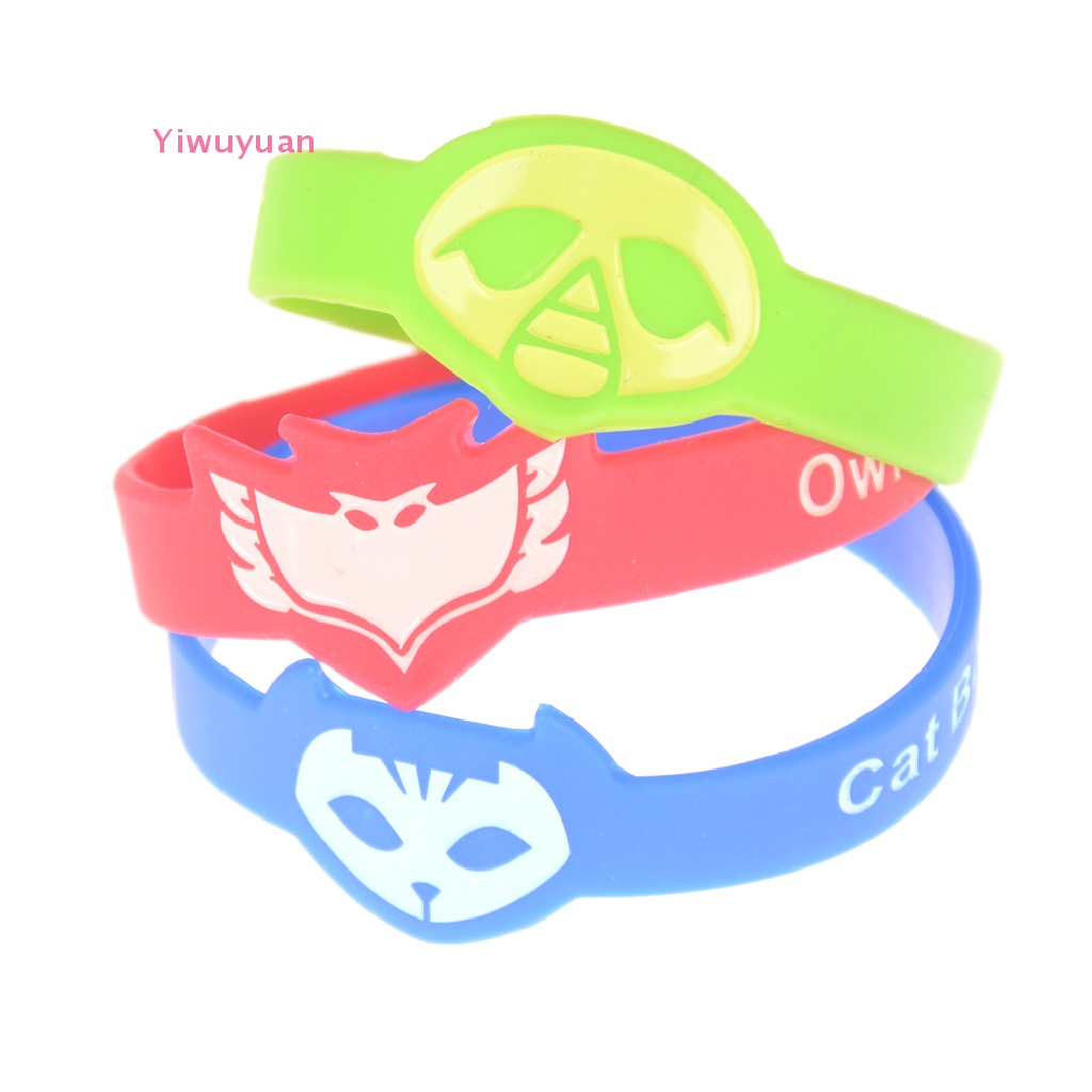 < Yiwuyuan > Vòng Đeo Tay Silicon Hình Tắc Kè Hoa / Cú Mèo PJ Masks Cho Bé Trai