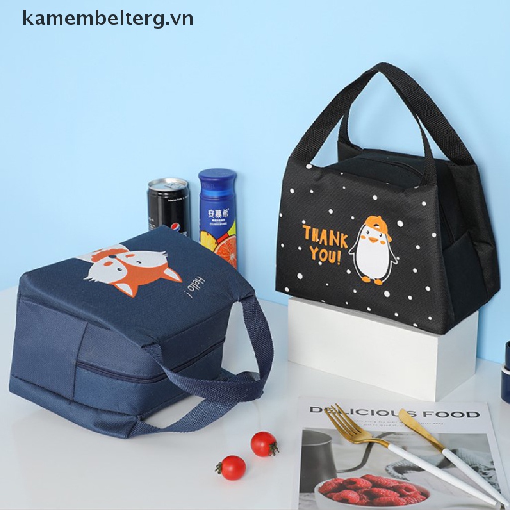 Túi Đựng Hộp Cơm Trưa Giữ Nhiệt Họa Tiết Hoạt Hình Dễ Thương Cho Bé Gái / Trẻ Em