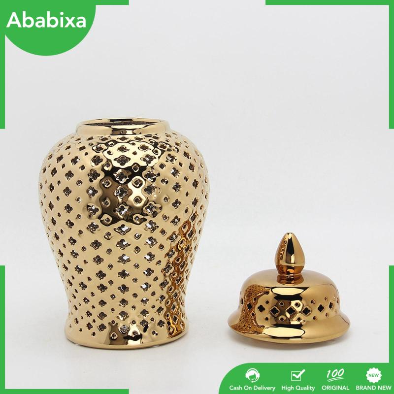 [Ababixa] Lọ Gốm Chạm Khắc Lưới Đựng Gừng Hoa Phong Cách Phương Đông Để Bàn Trang Trí Tiệc Đa Năng