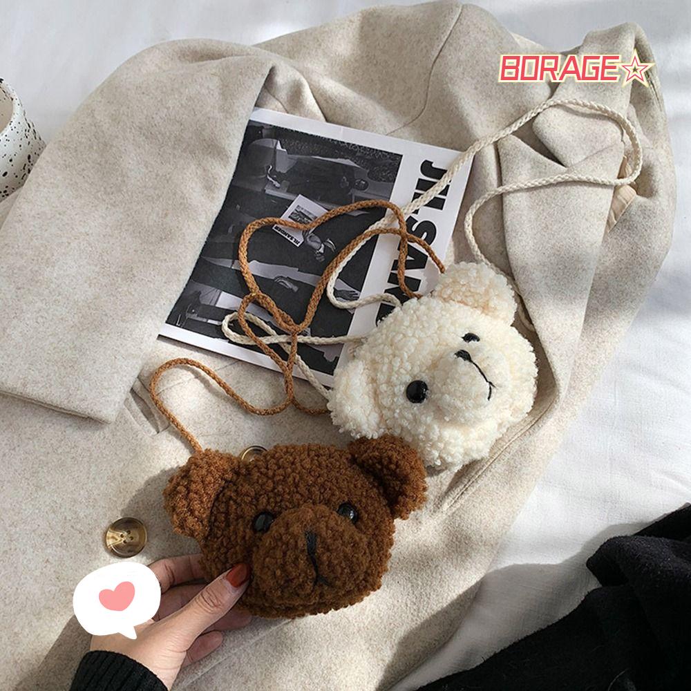 Túi Đeo Chéo Mini Hình Gấu Bông Dễ Thương Cho Bé Gái