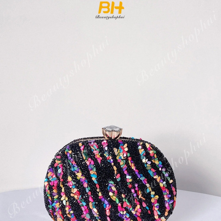 Túi Xách Đeo Chéo Họa Tiết Vân Đá Nhiều Màu Sắc Phối Dây Xích Thời Trang Mới 2023