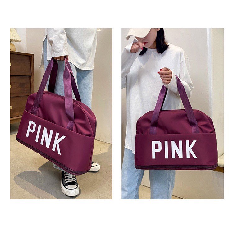 TÚI DU LỊCH VẢI DÙ CHỐNG THẤM SIZE LỚN PINK SIÊU ĐẸP