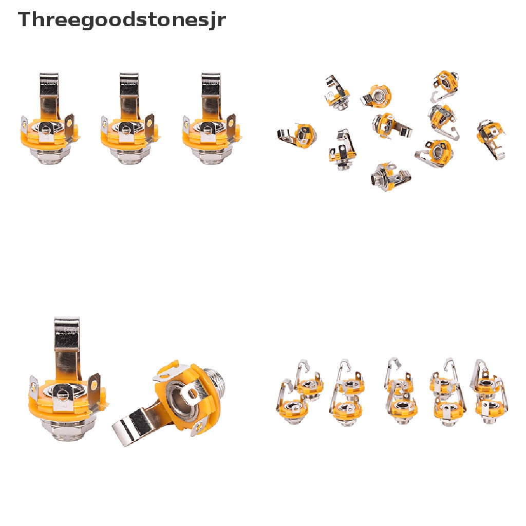 Set 10 Đầu Nối Jack Cắm 1 / 4 &quot;6.35mm ID Dành Cho Đàn Ghi Ta