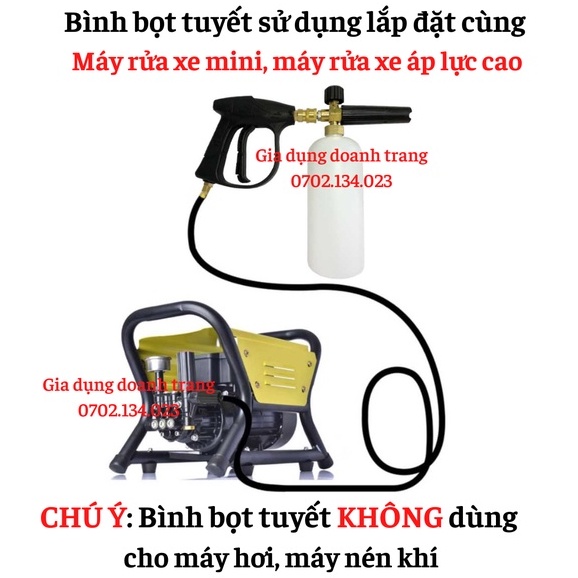 Bình phun bọt tuyết, Bình xịt bọt tuyết máy rửa xe dung tích 1L