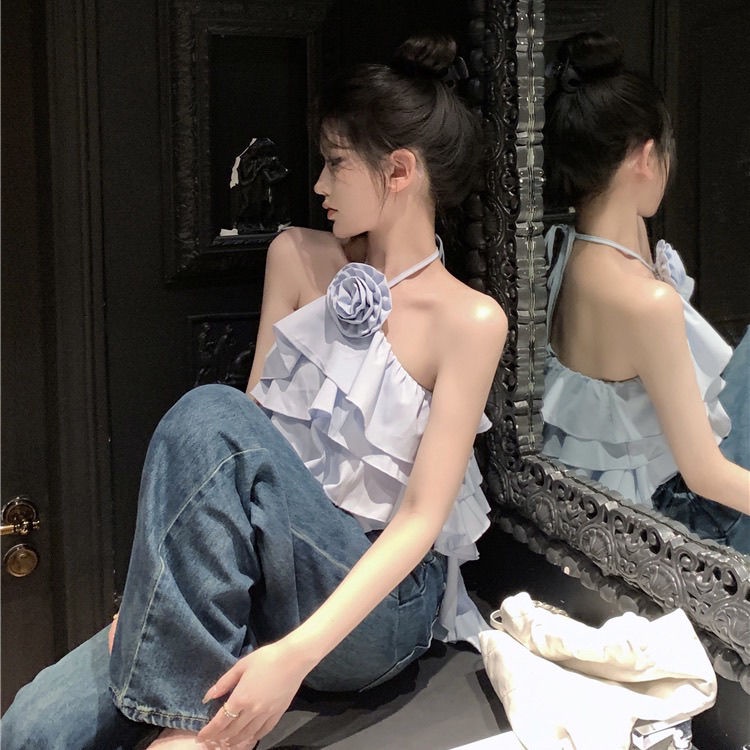 Áo Hai Dây Dáng Ôm Ngắn Phong Cách Thời Trang Mới 2023