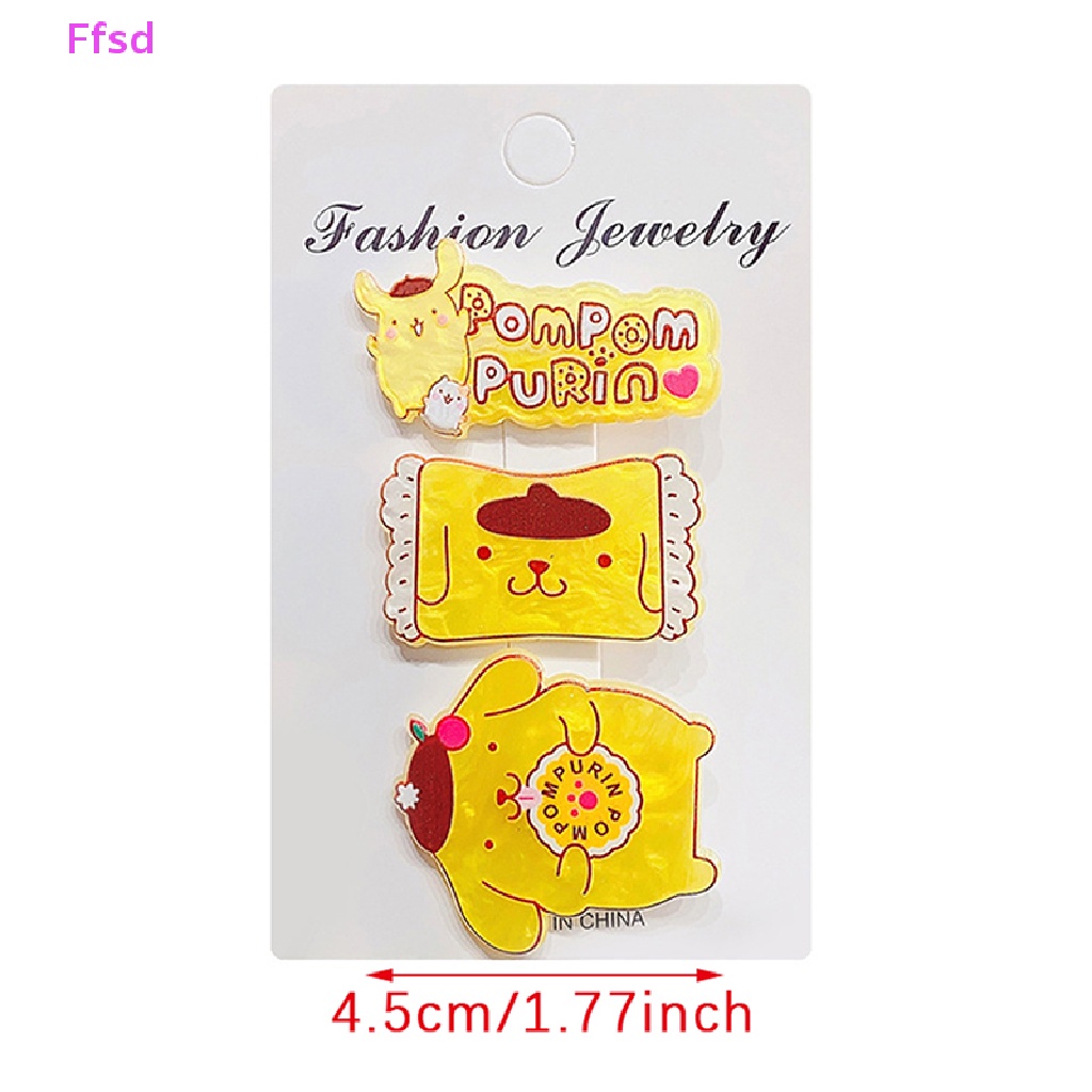 {Ffsd} Set 3 Kẹp Tóc Đơn Giản Hình Trái Tim Cô Gái Cinnamoroll Kuromi My Melody KT Sanriod Hoạt Hình Quà Tặng Bán Chạy