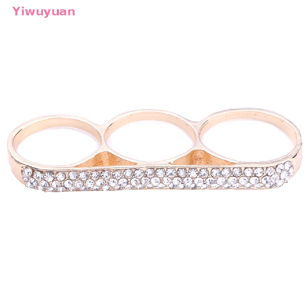 Nhẫn Đeo Tay Ba Ngón Bằng Thép Không Gỉ Thời Trang Tối Giản < Yiwuyuan >