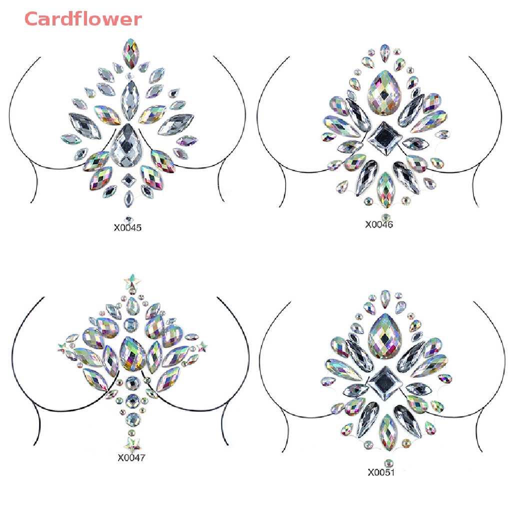 Miếng Dán Ngực Tự Dính Bằng Acrylic Pha Lê Nhiều Màu Gợi Cảm Mới