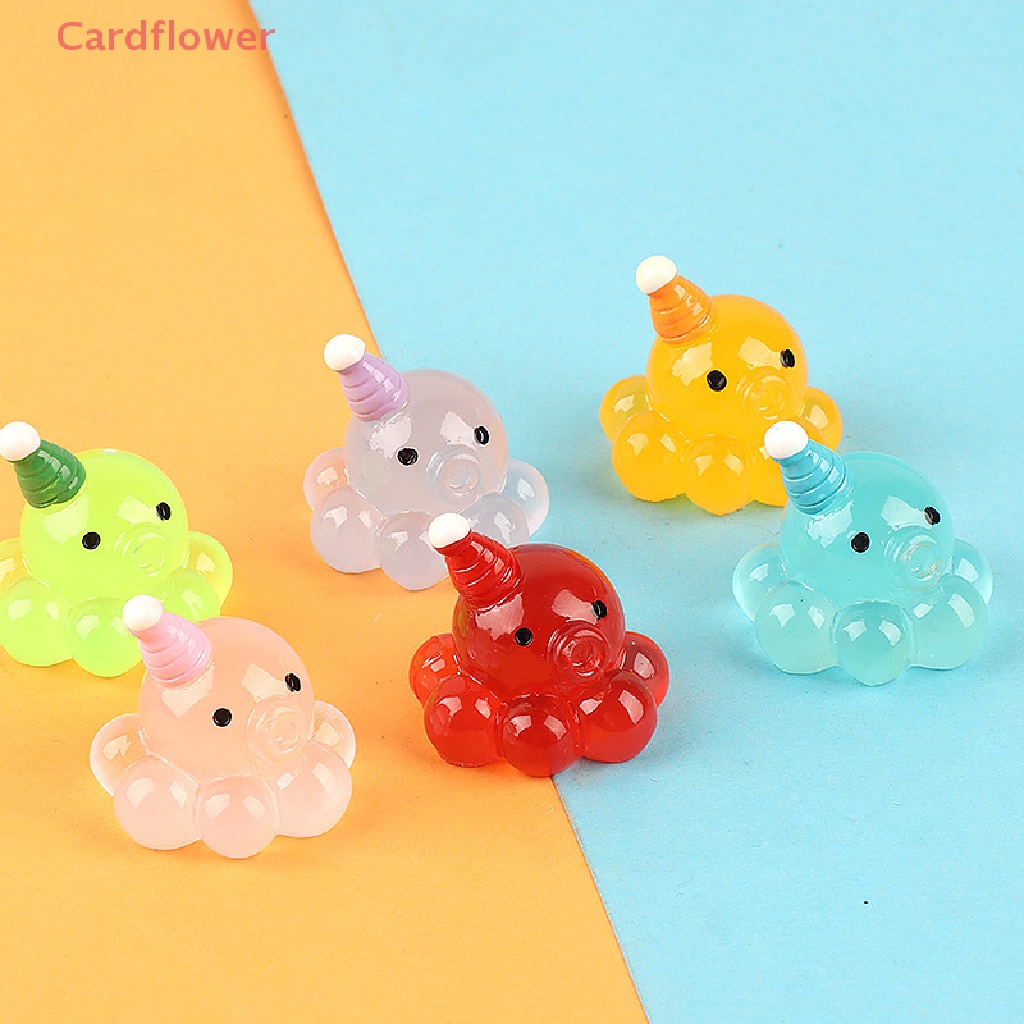 Bộ 2 Tượng Bạch Tuộc Mini Bằng Nhựa Phát Quang Trang Trí Sân Vườn