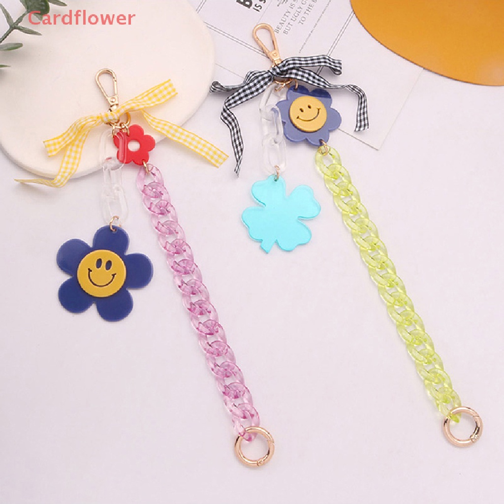 Móc Khóa Hình Hoa Hướng Dương / Mặt Cười / Nơ Bằng Acrylic Dễ Thương Mới