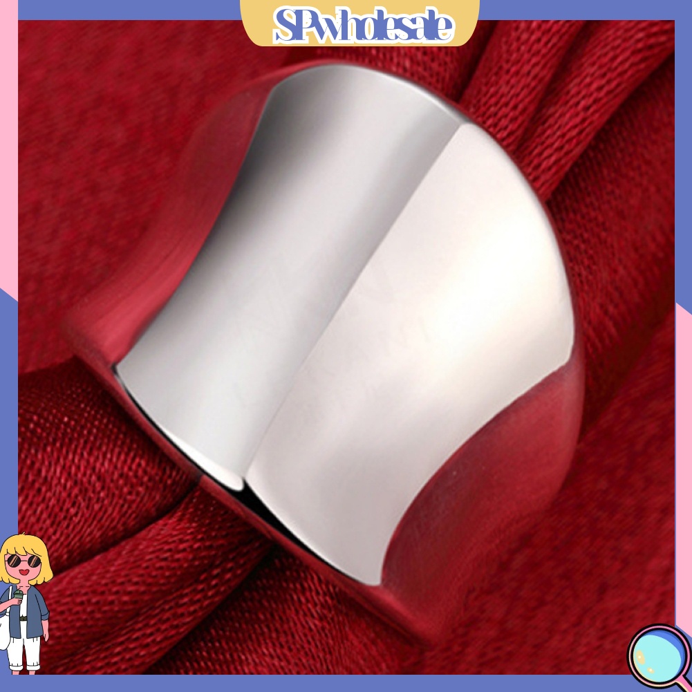 <SPwholesale> Nhẫn Hợp Kim Mạ Bạc Kiểu Dáng Đơn Giản Thời Trang