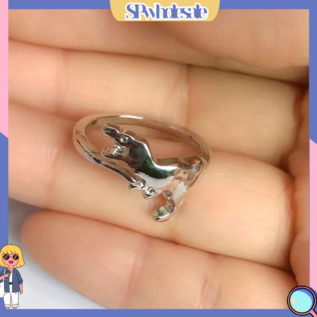 <SPwholesale> Nhẫn Hở Hình Khủng Long Bằng Kim Loại Thân Thiện Với Da Dễ Thương Cho Nữ